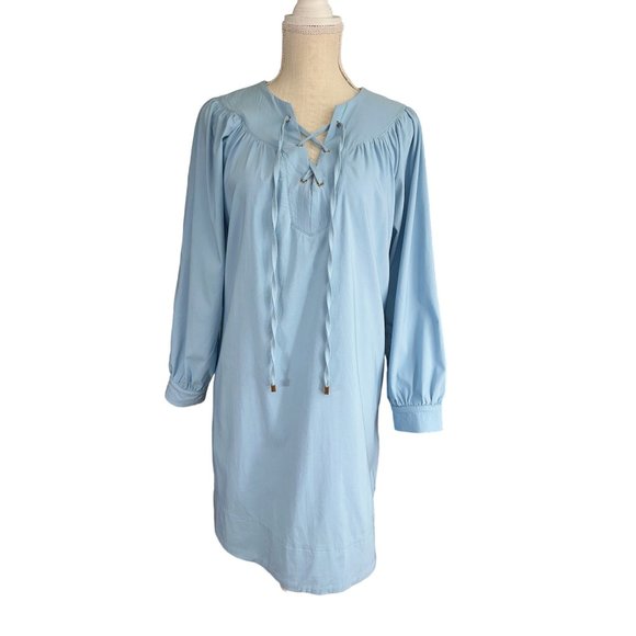 Tuckernuck Dresses & Skirts - Tuckernuck Pomander Place Dress Womens Medium Blue Tie Front Robbie Shift Ladies